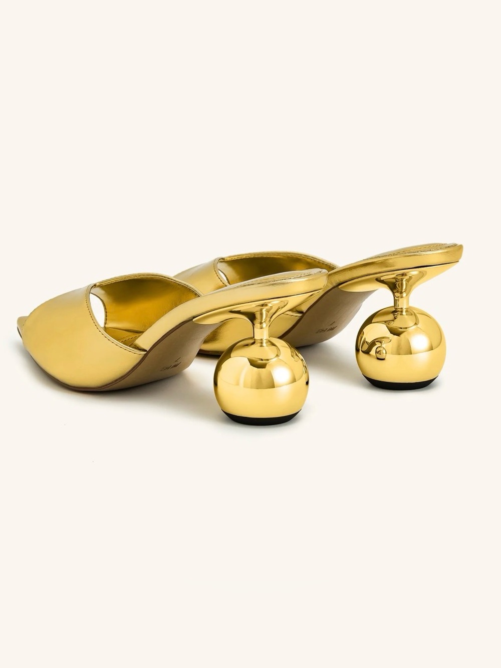 JW PEI Metallic Gold Sculpted Heel Mules - Picture 4 of 8